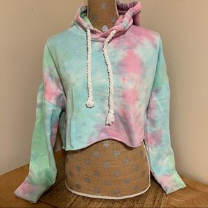Pastel Tie-dye Rope Drawstring Hoodie